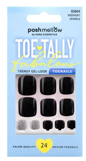 Poshmellow Toe•tally Fabulous Toenails – Midnight Sparkle 65664 - ANNS BEAUTY SUPPLY